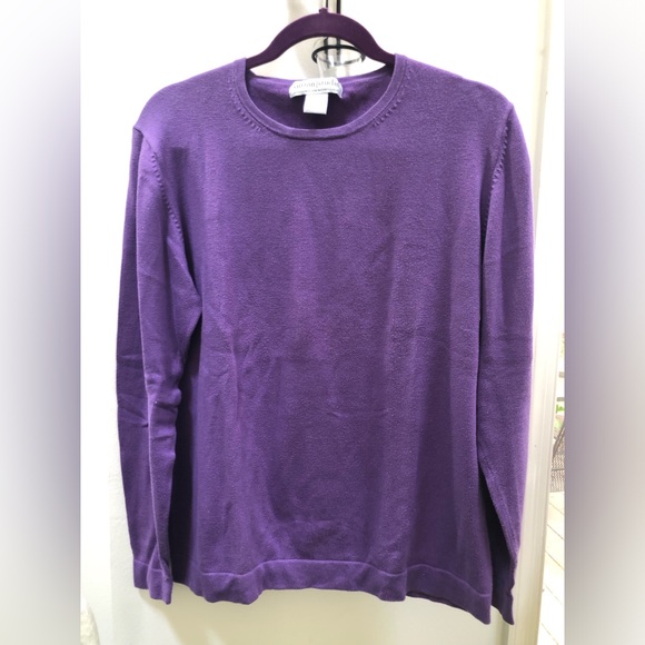 Sutton Studio Rich Purple Crewneck Sweater - Picture 1 of 4